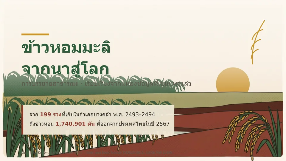 ข้าวหอมมะลิ จากนาสู่โลก封面
